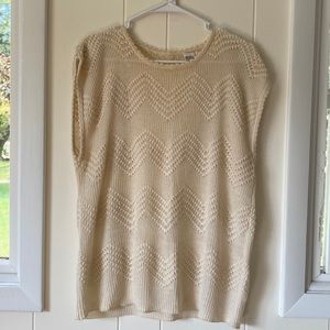 Vintage 80s Pointelle Openwork Sleeveless Sweater Tank L/XL